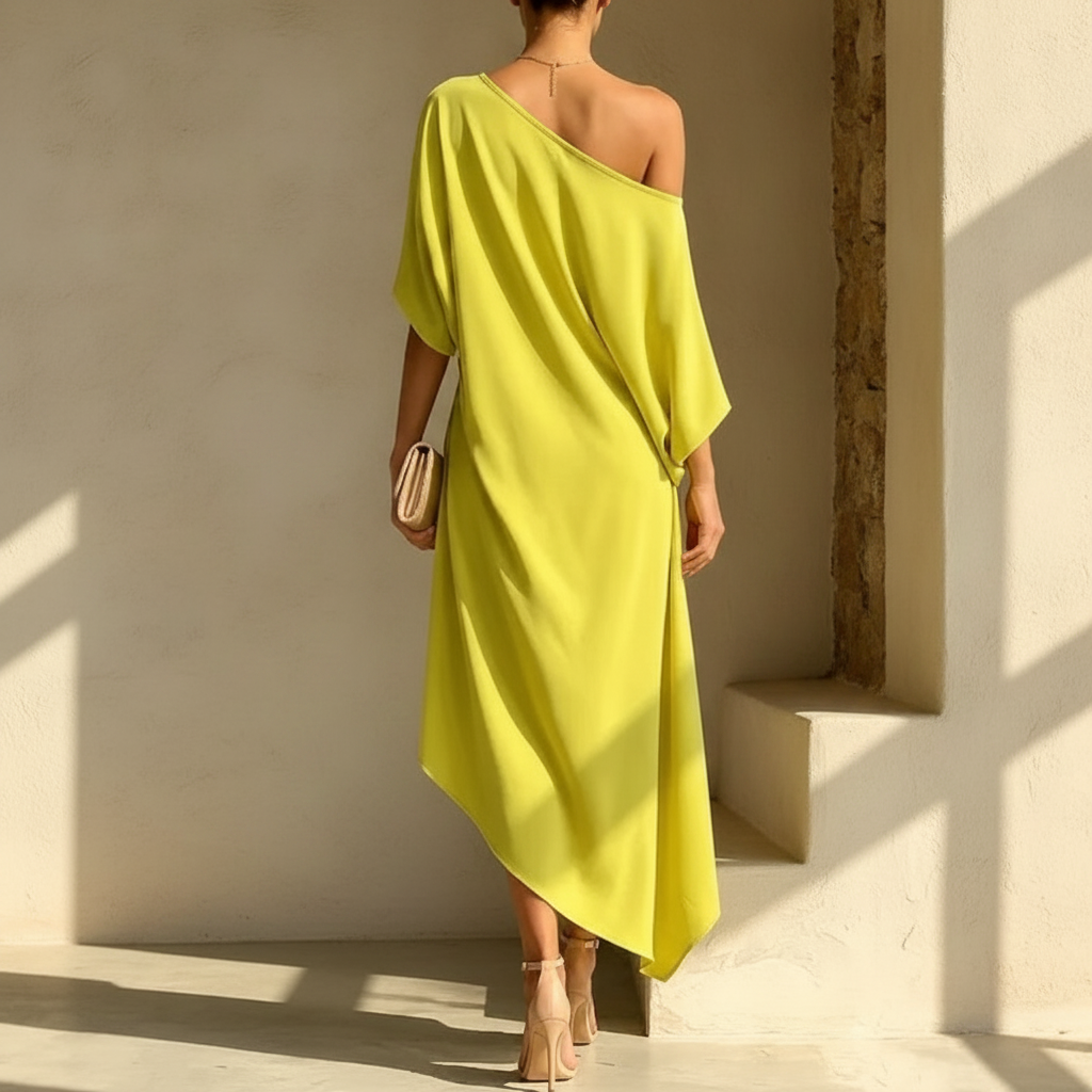 Linen-Look Sleeveless Dress, Minimalist Silhouette