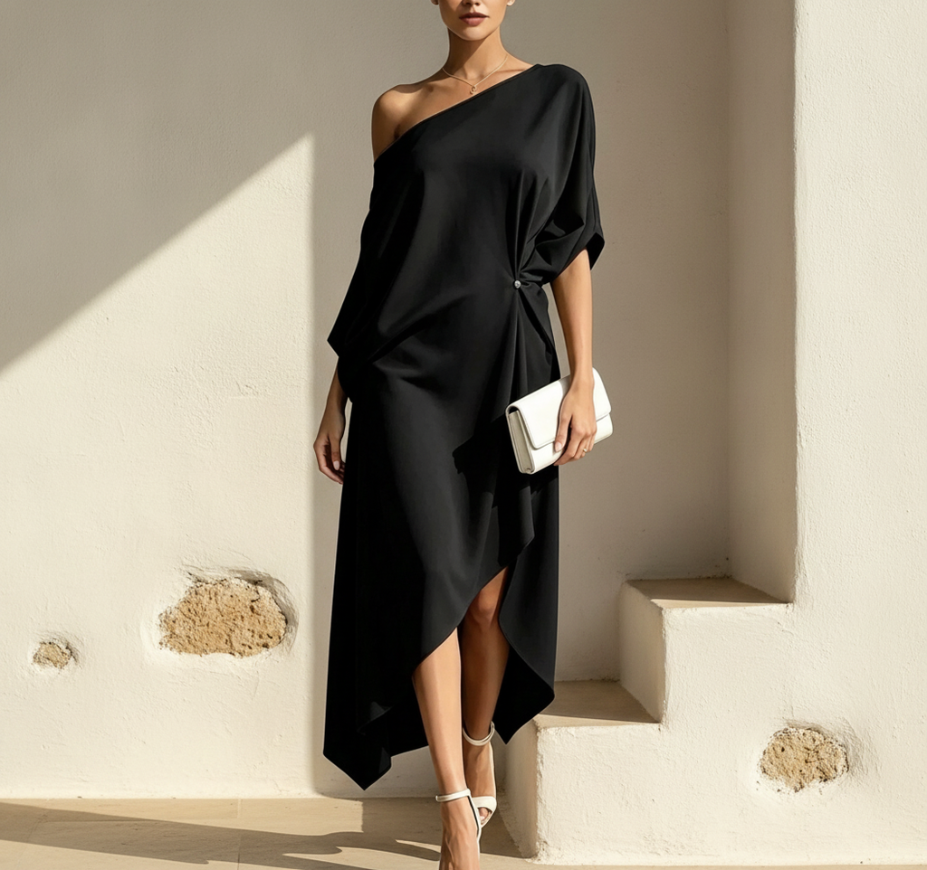 Linen-Look Sleeveless Dress, Minimalist Silhouette